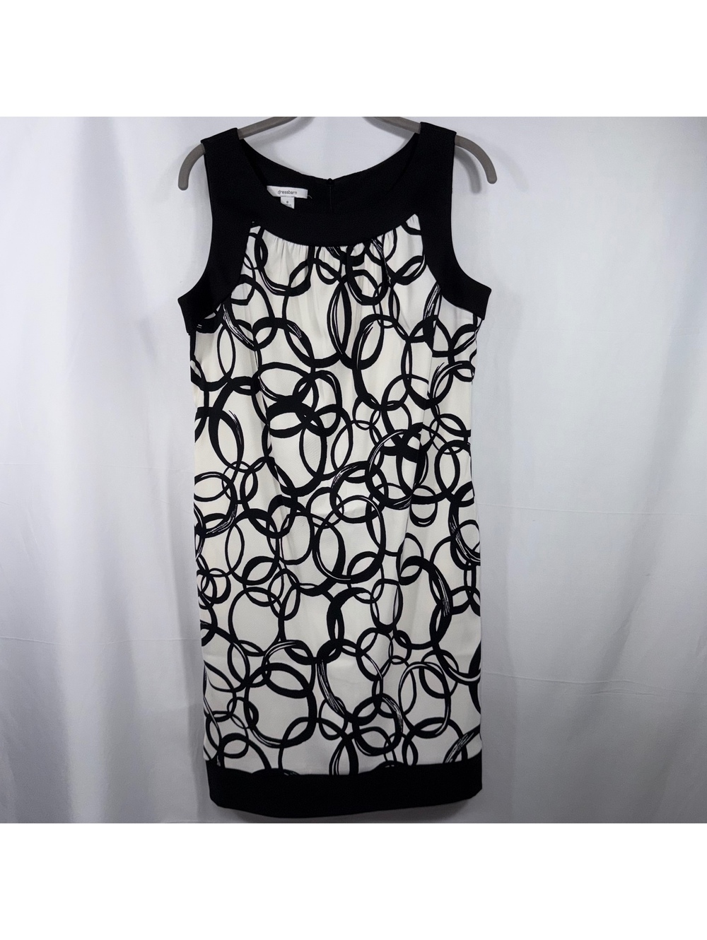 Dressbarn Size 8 Black White Abstract Shift Dress